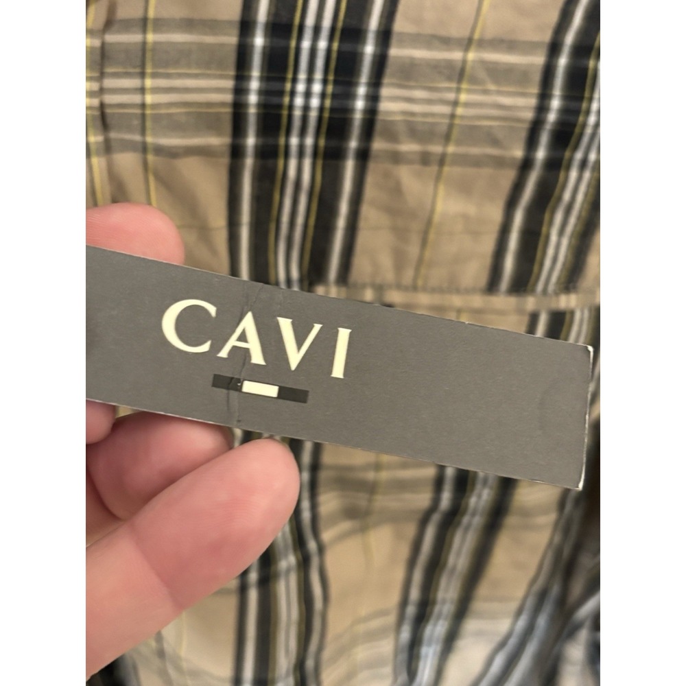 NWT Cavi Mens Western Plaid Tan Button Up Shirt Long Sleeve Size 3XL - Picture 8 of 8